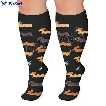 Plusock Plus Size Dachshund Compression Socks - image 2