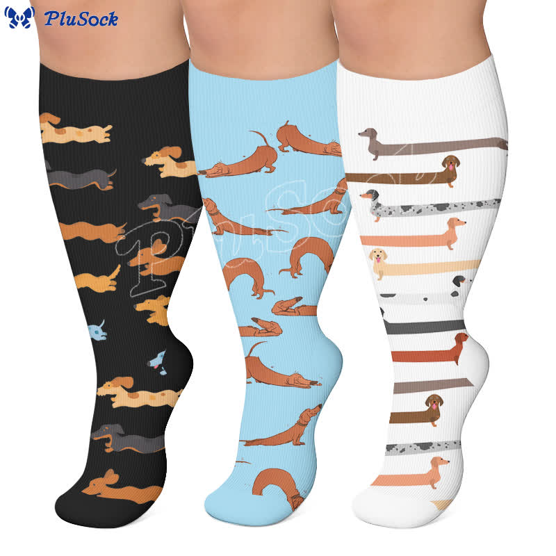 Plusock Plus Size Dachshund Compression Socks - image 0