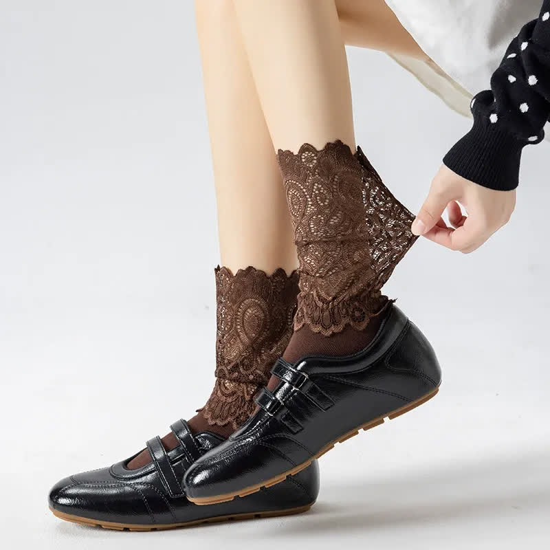 Plusock Elegant Lace Quarter Socks (4 Pairs) - image 1
