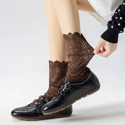 Plusock Elegant Lace Quarter Socks (4 Pairs) - image 1