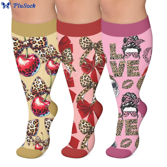 Plusock Plus Size Love Leopard Compression Socks - image 0