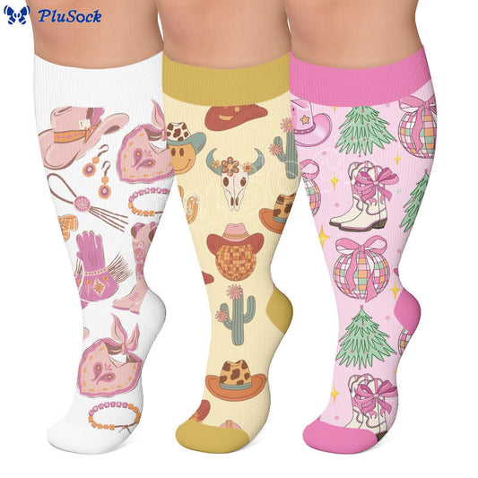 Plusock Plus Size Cowgirl Charm Compression Socks - image 0