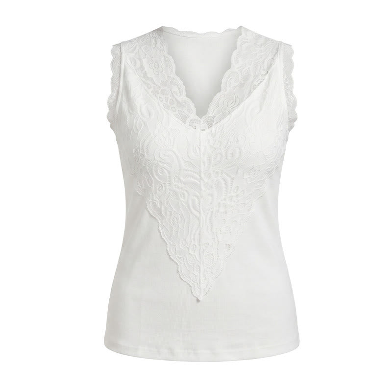 Plusock Plus Size Lace V Neck Tank Top - image 7