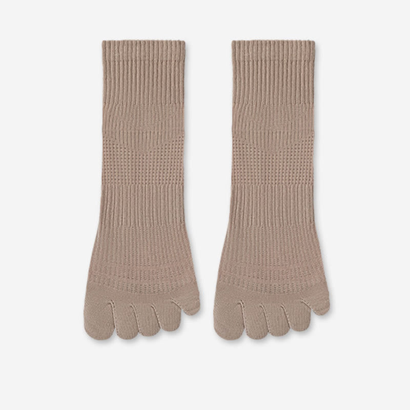 Plusock Breathable Cotton Alignment Socks(5 Pairs) - Khaki - EU39-45(US6-11) - image 12
