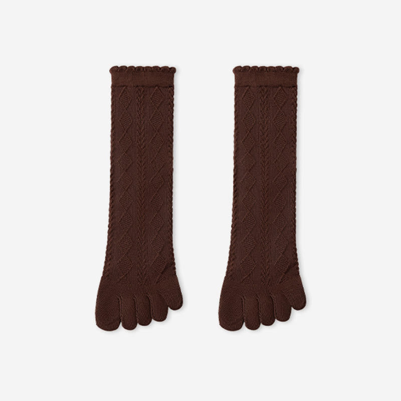 Plusock Cotton Mesh Alignment Socks(3 Pairs) - Brown - EU36-40(US3-7) - image 16