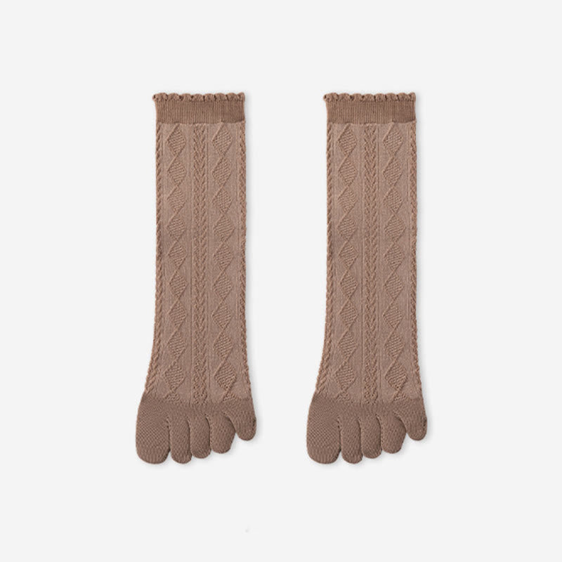 Plusock Cotton Mesh Alignment Socks(3 Pairs) - Coffee - EU36-40(US3-7) - image 13
