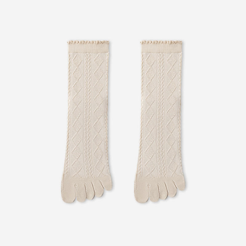 Plusock Cotton Mesh Alignment Socks(3 Pairs) - Apricot - EU36-40(US3-7) - image 15