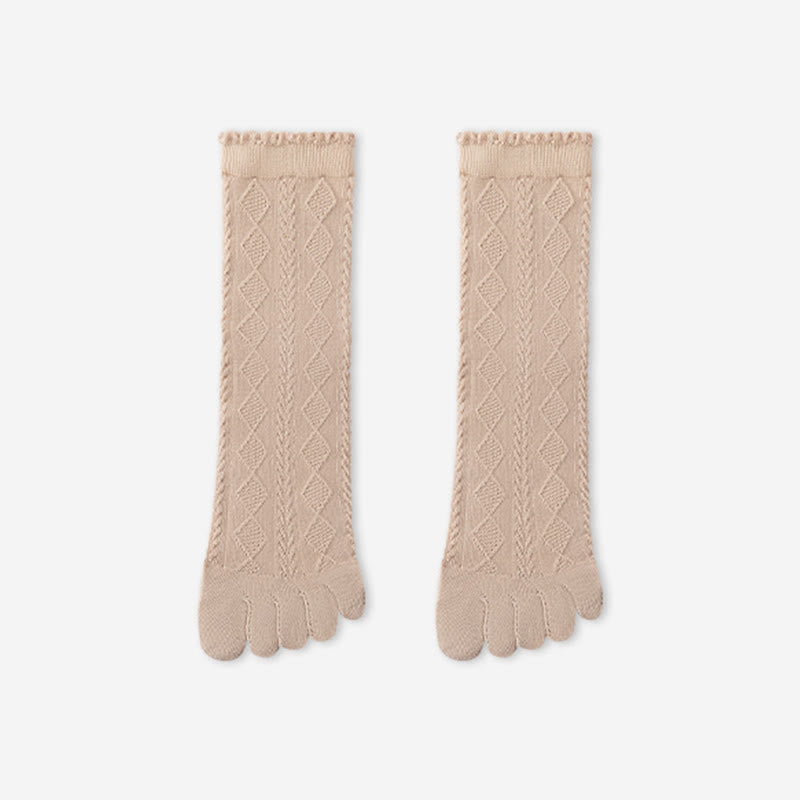 Plusock Cotton Mesh Alignment Socks(3 Pairs) - Khaki - EU36-40(US3-7) - image 14