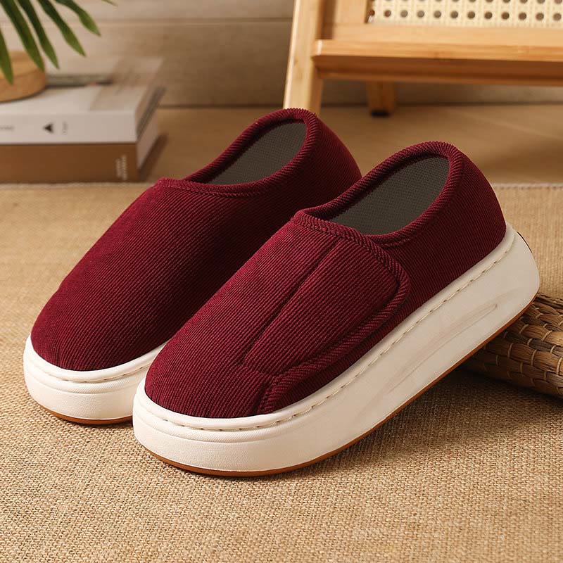 Plusock Plus Size Cushioned Sole Slippers - Wine - EU45-46(US10-11) - image 13