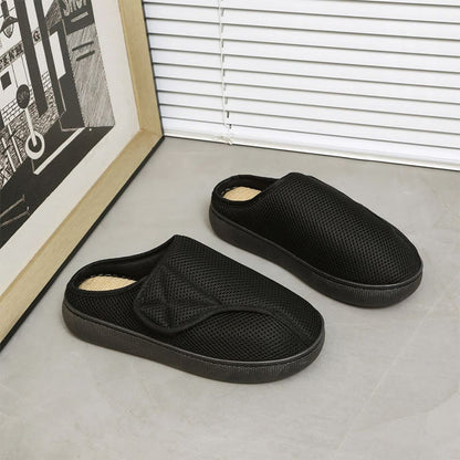 Plusock Plus Size Breathable Mesh Upper Slippers - Black-A - EU47-48(US11-12) - image 14