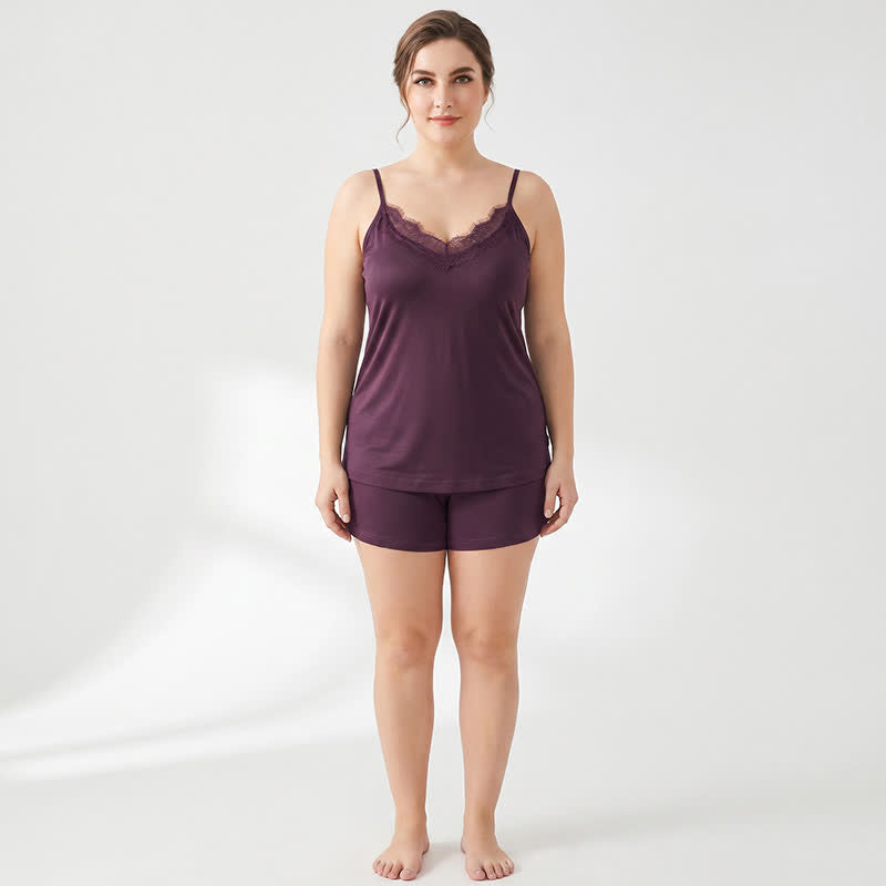 Plusock Plus Size Lace Silk Cooling Tank Top - image 3