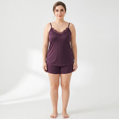 Plusock Plus Size Lace Silk Cooling Tank Top - image 3