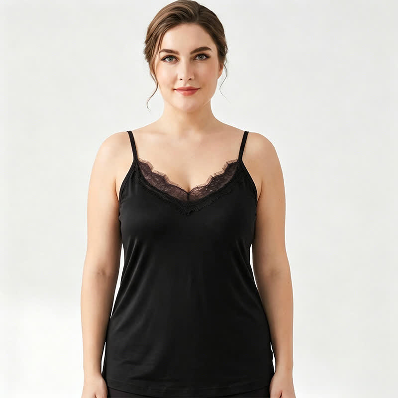 Plusock Plus Size Lace Silk Cooling Tank Top - image 5