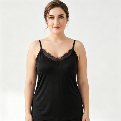 Plusock Plus Size Lace Silk Cooling Tank Top - image 5