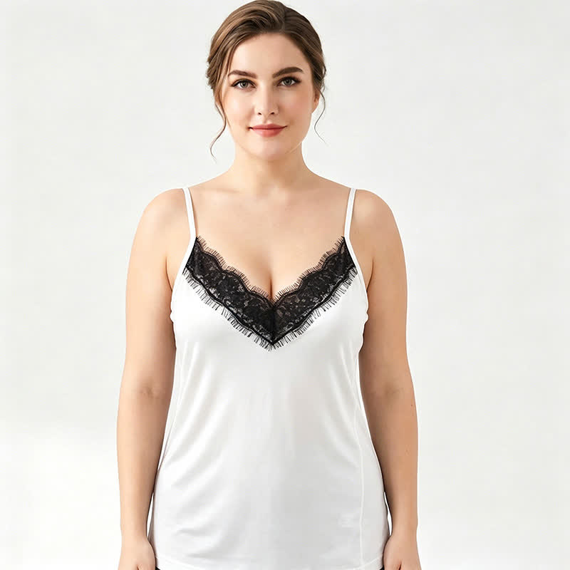 Plusock Plus Size Lace Silk Cooling Tank Top - image 6