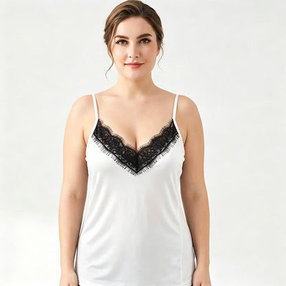 Plusock Plus Size Lace Silk Cooling Tank Top - image 6