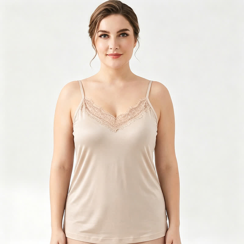 Plusock Plus Size Lace Silk Cooling Tank Top - image 7
