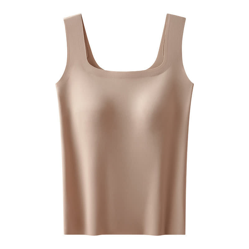 Plusock Plus Size Square Neck Cooling Sensation Tank Top - Coffee - XXL - image 8