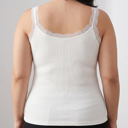 Plusock Lace Trim Modal Tank Top(2 Pieces) - image 1