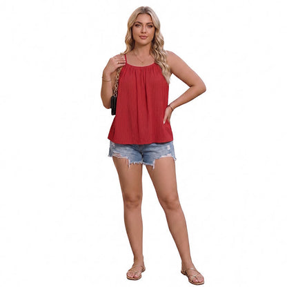 Plusock Plus Size Casual Vacation Tank Top - Red - 5XL - image 4