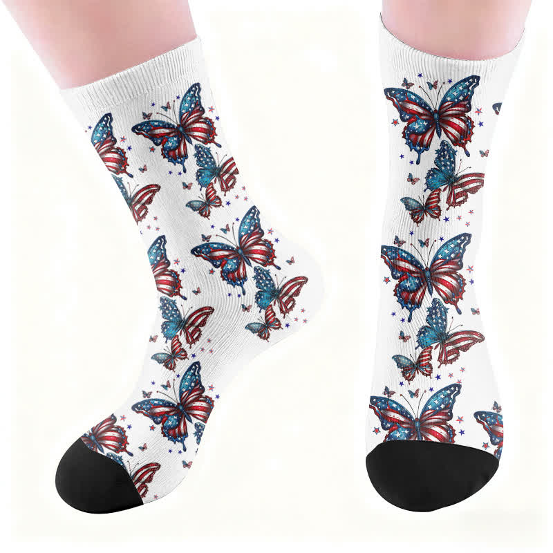 Plusock Bowknot Flag Butterfly Socks - image 5