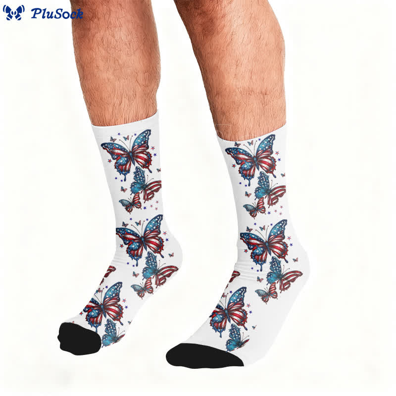 Plusock Bowknot Flag Butterfly Socks - image 2