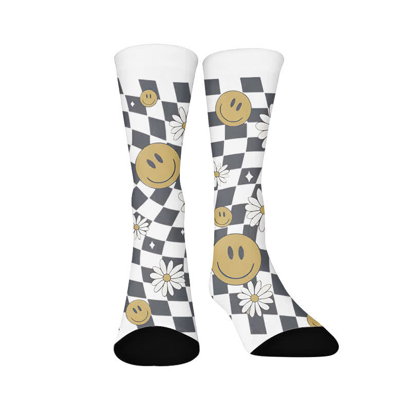 Plusock Floral Leopard Print Socks - Smiling Face(1 Pair) - EU37-44(US4-10) - image 8