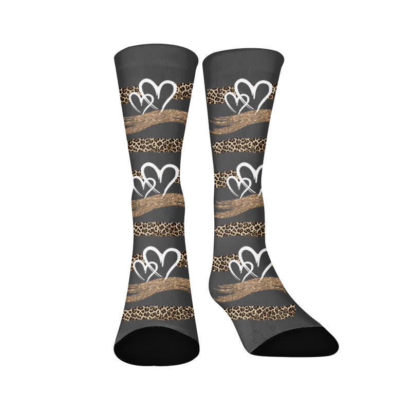 Plusock Leopard Butterfly Heart Socks - Leopard print(1 Pair) - EU37-44(US4-10) - image 7