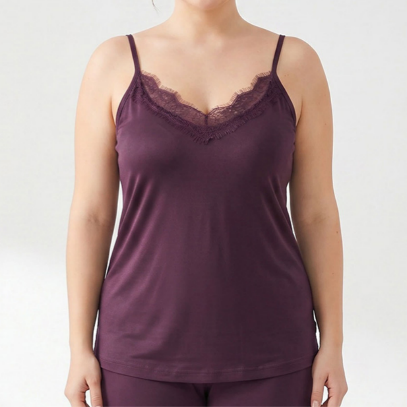 Plusock Plus Size Lace Silk Cooling Tank Top - image 0