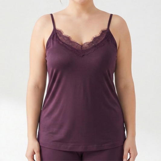 Plusock Plus Size Lace Silk Cooling Tank Top - image 0