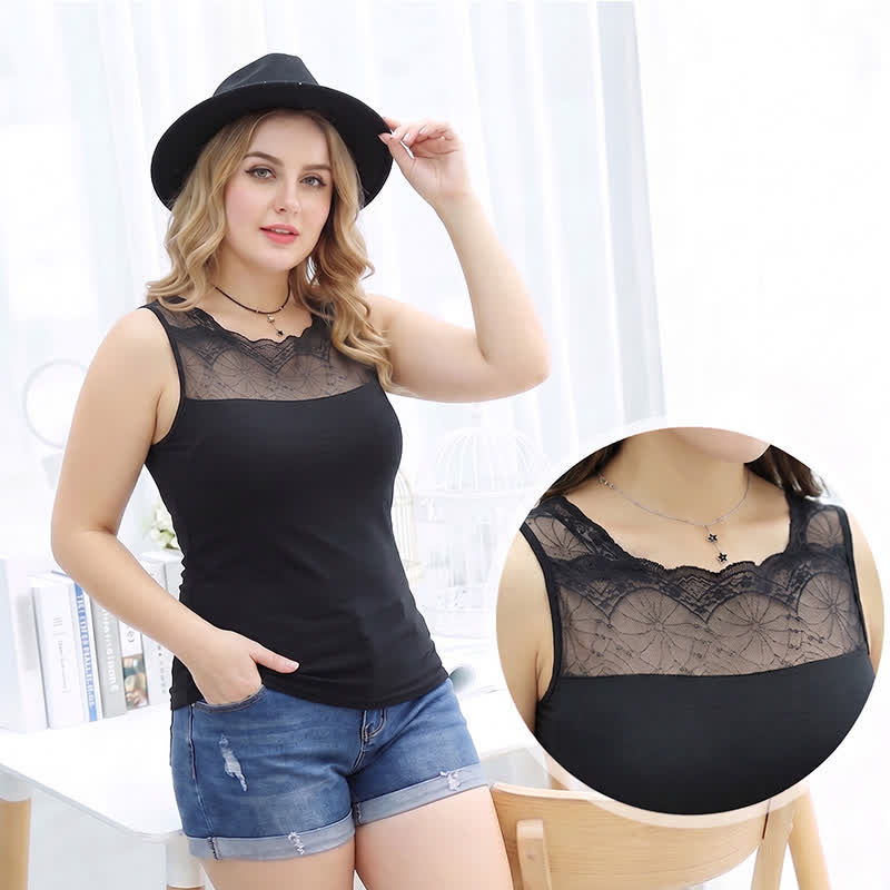 Plusock Plus Size Reversible Lace Tank Top(2 Pieces) - image 1