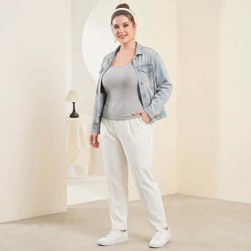 Plusock Plus Size Modal Layering Criss-cross Back Tank Top - image 2