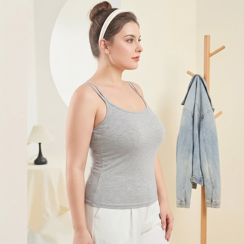 Plusock Plus Size Modal Layering Criss-cross Back Tank Top - image 1