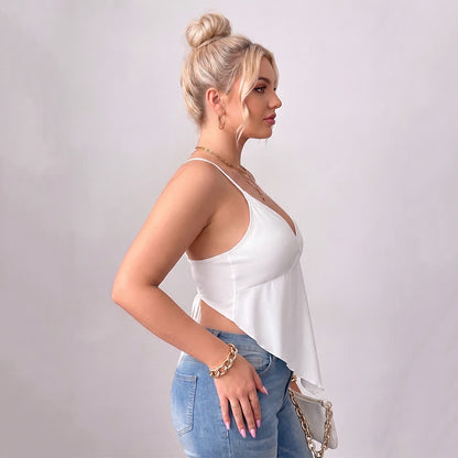 Plusock Plus Size Open Back V Neck Tank Top - image 1
