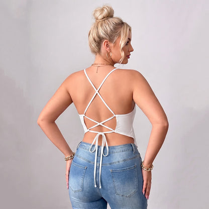 Plusock Plus Size Open Back V Neck Tank Top - image 2