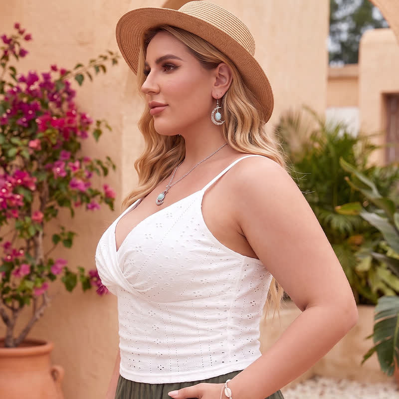 Plusock Plus Size Summer Eyelet Tank Top - image 1