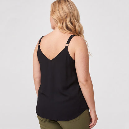 Plusock Plus Size Lace Trim V Neck Tank Top - image 2