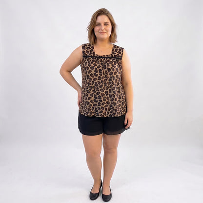Plusock Plus Size Leopard print Polka Dot Tank Top(2 Pieces) - image 3