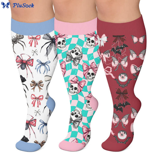 Plusock Plus Size Bat Bow Tie Compression Socks - image 0