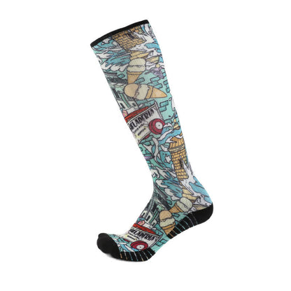 Plusock Bamboo Floral Butterfly Compression Socks - Blue - EU36-40(US3-7) - image 3