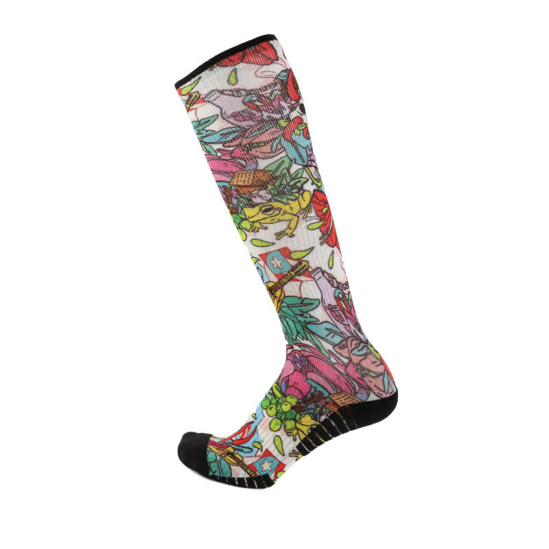 Plusock Bamboo Floral Butterfly Compression Socks - Pink - EU36-40(US3-7) - image 4