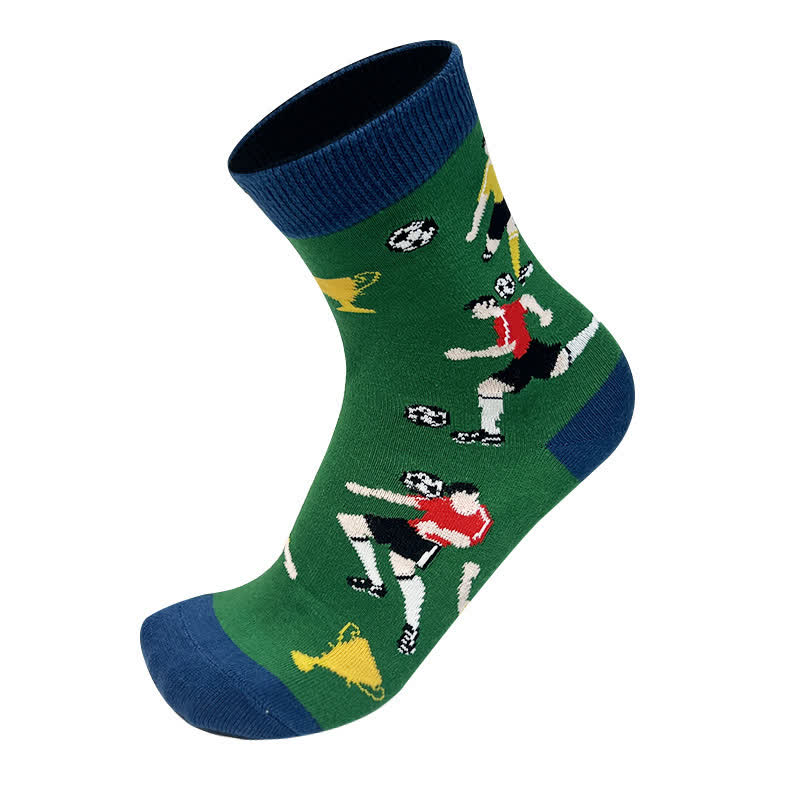 Plusock Colorblock Soccer Quarter Socks(5 Pairs) - Blue - EU39-46(US6-12) - image 5