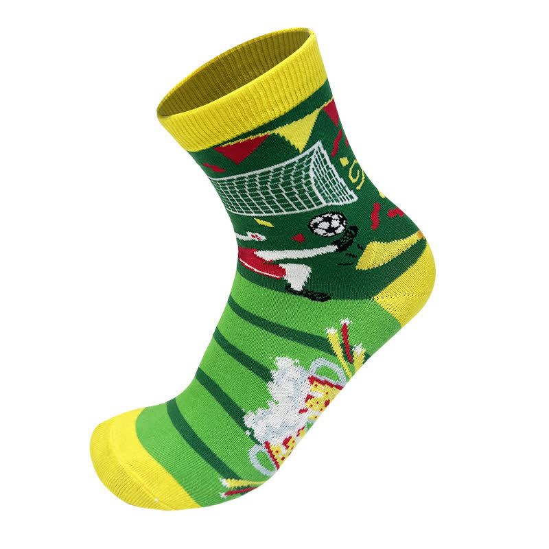 Plusock Colorblock Soccer Quarter Socks(5 Pairs) - Yellow - EU39-46(US6-12) - image 6