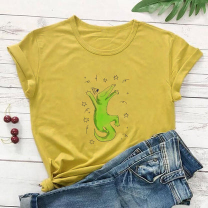 Plusock Plus Size Crocodile Short Sleeve T-Shirt - Yellow - 3XL - image 5