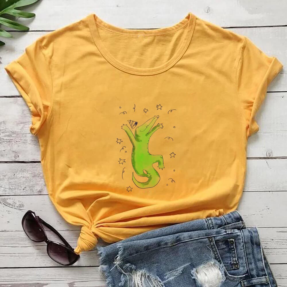 Plusock Plus Size Crocodile Short Sleeve T-Shirt - Orange - 3XL - image 3