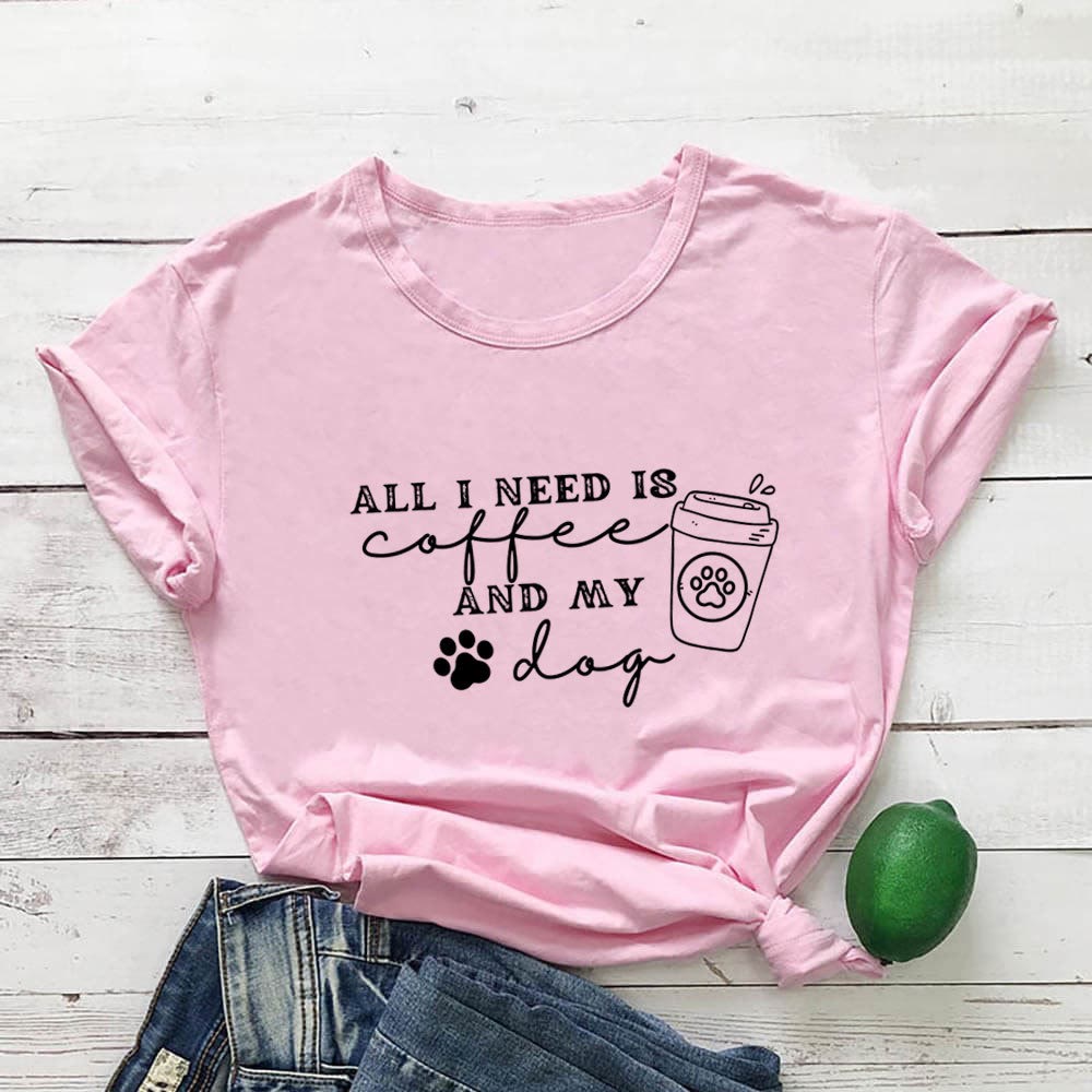Plusock Plus Size Dog Paw Prints hort Sleeve T-shirt - Pink - 3XL - image 5