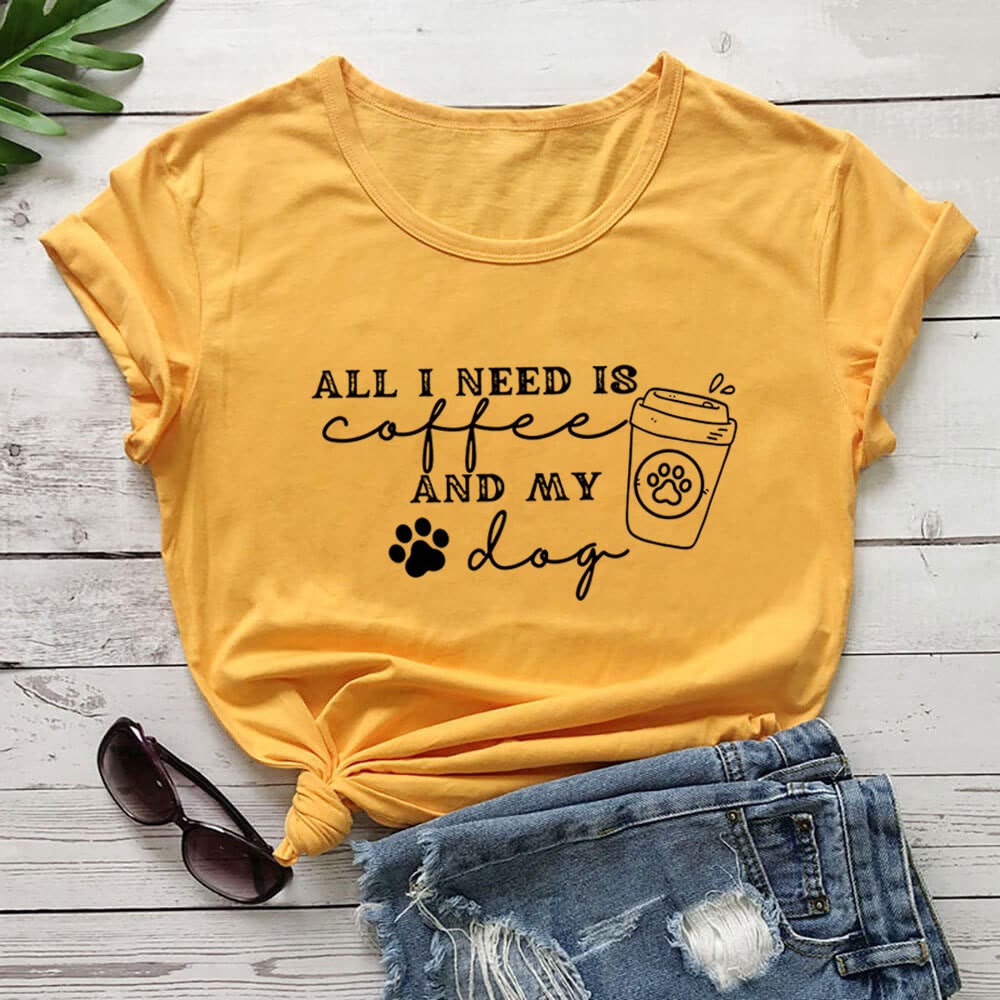 Plusock Plus Size Dog Paw Prints hort Sleeve T-shirt - Yellow - 3XL - image 7