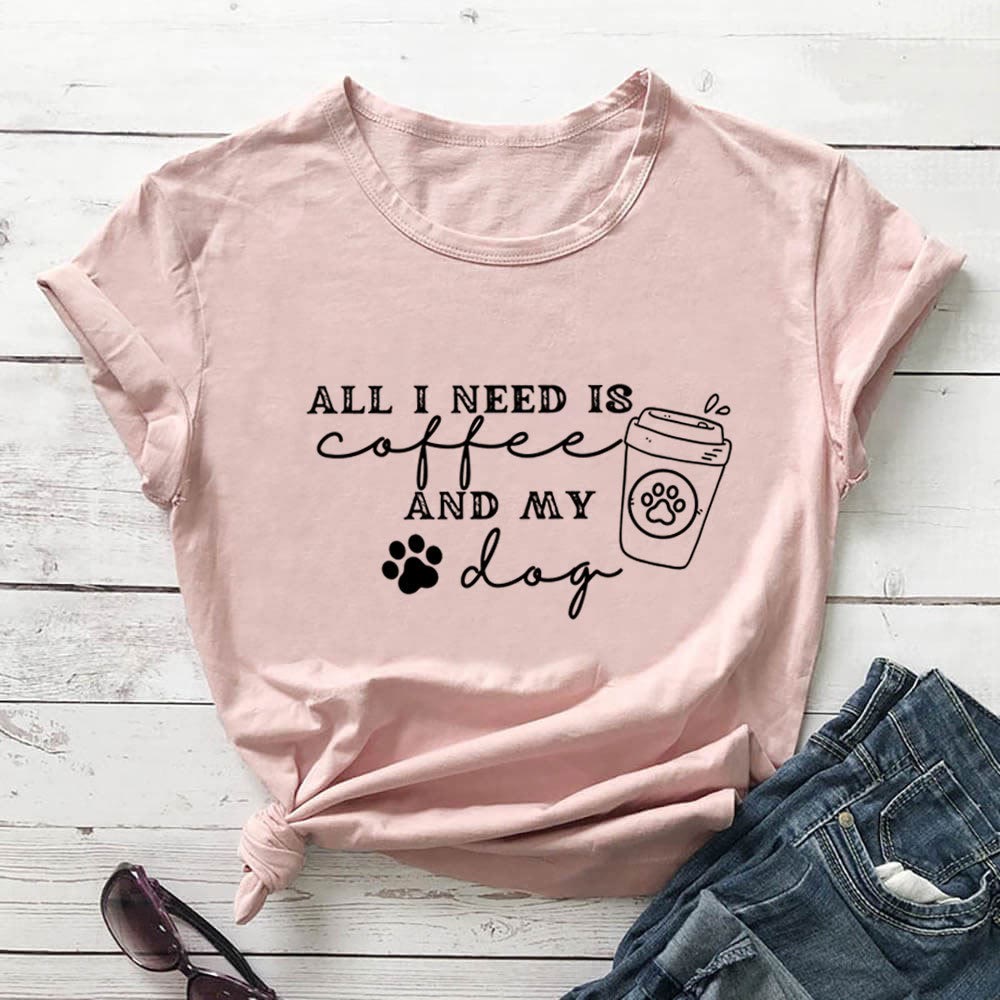 Plusock Plus Size Dog Paw Prints hort Sleeve T-shirt - Light Pink - 3XL - image 2