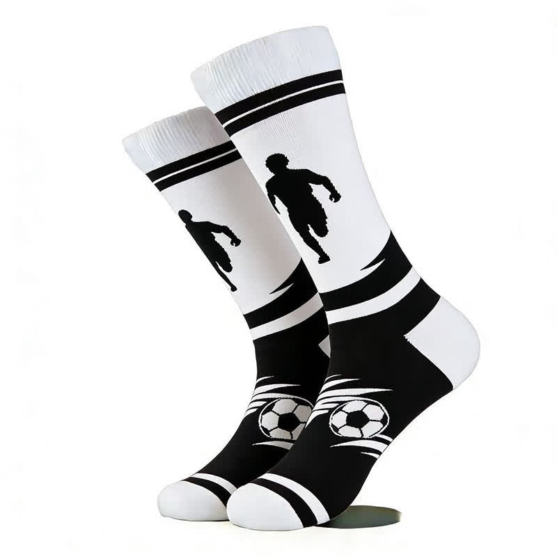 Plusock Football Print Cotton Quarter Socks(5 Pairs) - Black - EU42-46(US8.5-12) - image 2