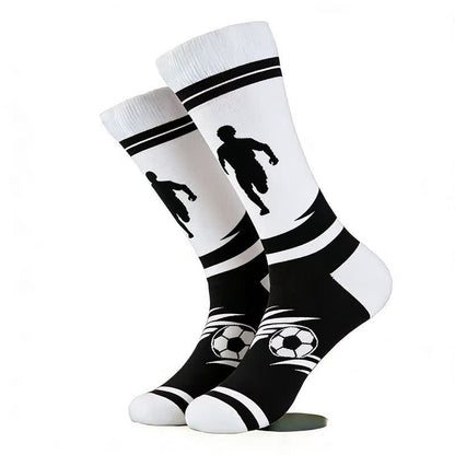 Plusock Football Print Cotton Quarter Socks(5 Pairs) - Black - EU42-46(US8.5-12) - image 2